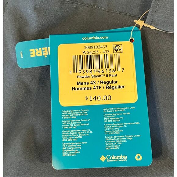 Columbia mens Powder Stash Ii Pant - 4XL - Picture 7 of 8